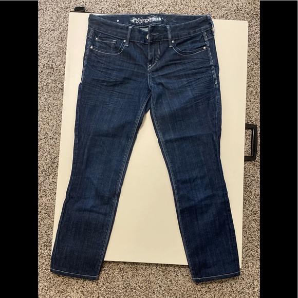 Express Dark Jeans with Embellished Pockets 2S - Picture 4 of 5